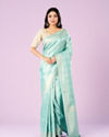 Elegant Light Blue Silken Saree